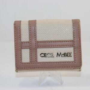 Cecil McBee Blush Pink & Cream Trifold Wallet |‎ Small Compact Style